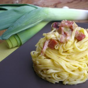 Tagliolini porri speck