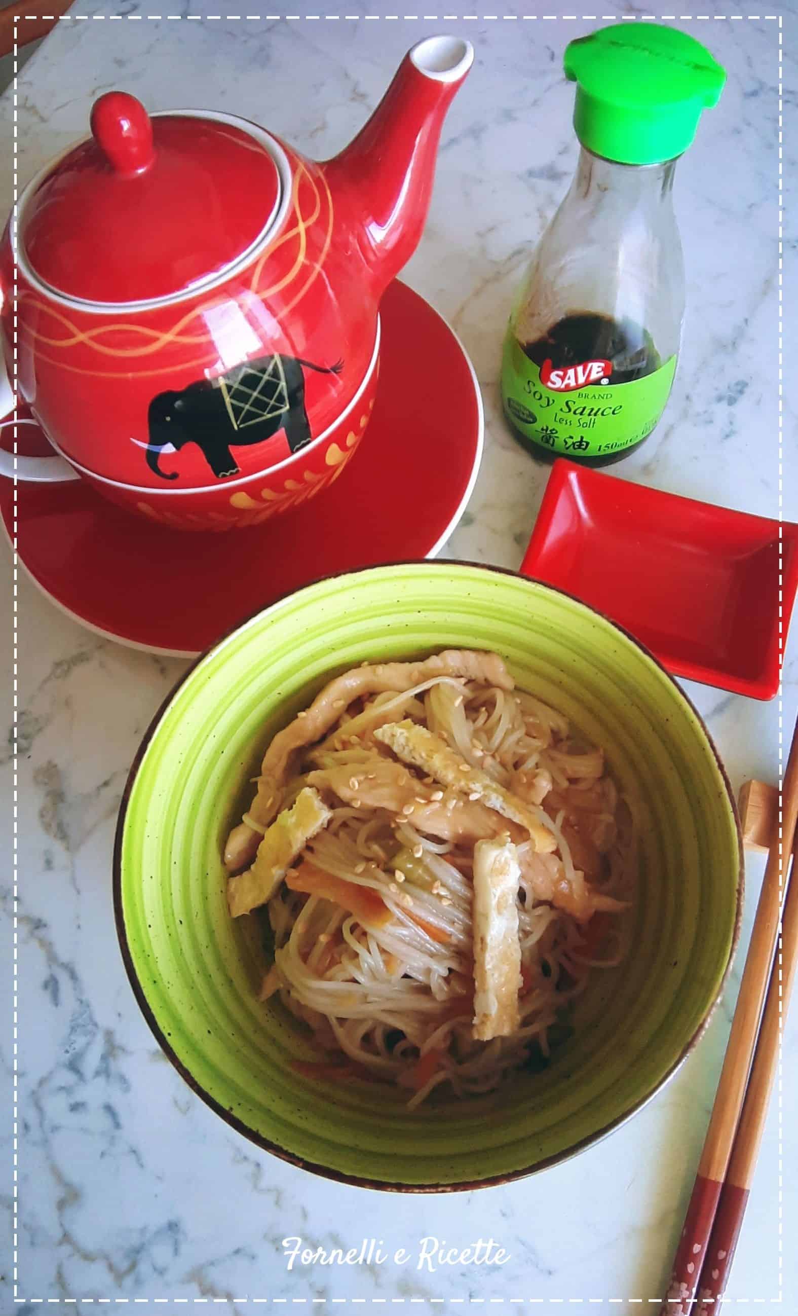 spaghetti riso verdure pollo